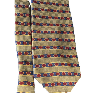 Vintage Neo Bill Blass Silk Tie Green Navy Maroon Gold 90s